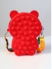 Kids POP-IT Teddy Bear Silicon  Crossbody Purse w/Zipper Closure